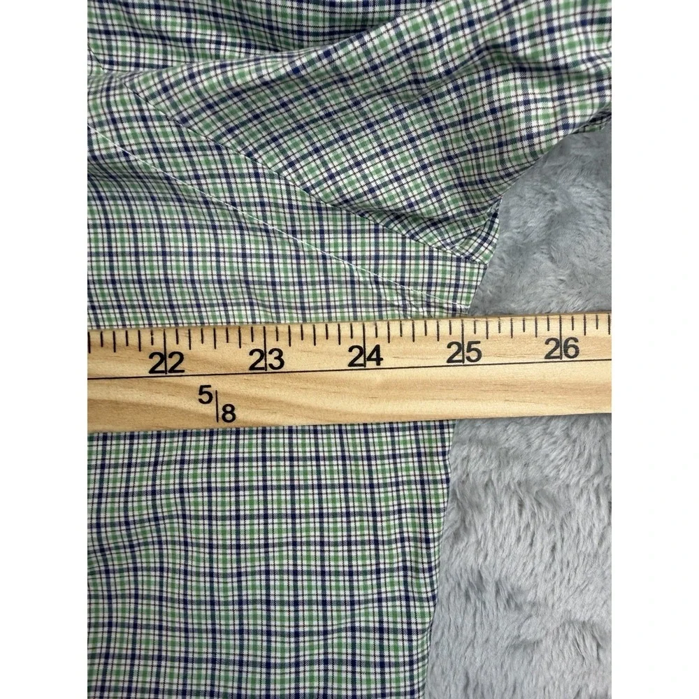 Ralph Lauren Shirt Mens‎ XL Long Sleeve Green Blue Check Plaid 120's 2-ply